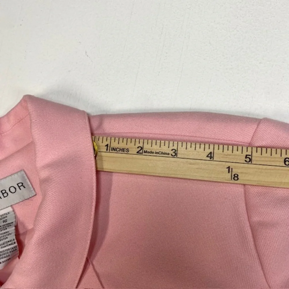 Sag Harbor Womens Pink Zip Front Blazer Jacket Collared Professional Size‎ 16